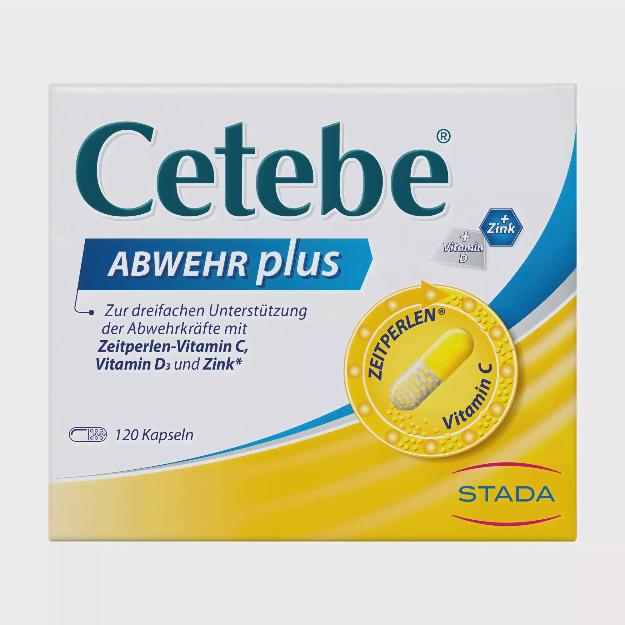 Cetebe Abwehr Plus Vitamin C+ Vitamin D3+ Zink Kapseln, Цетебе «Защита Плюс» витамин С + витамин D3+ цинк, капсулы, 120 шт.-0