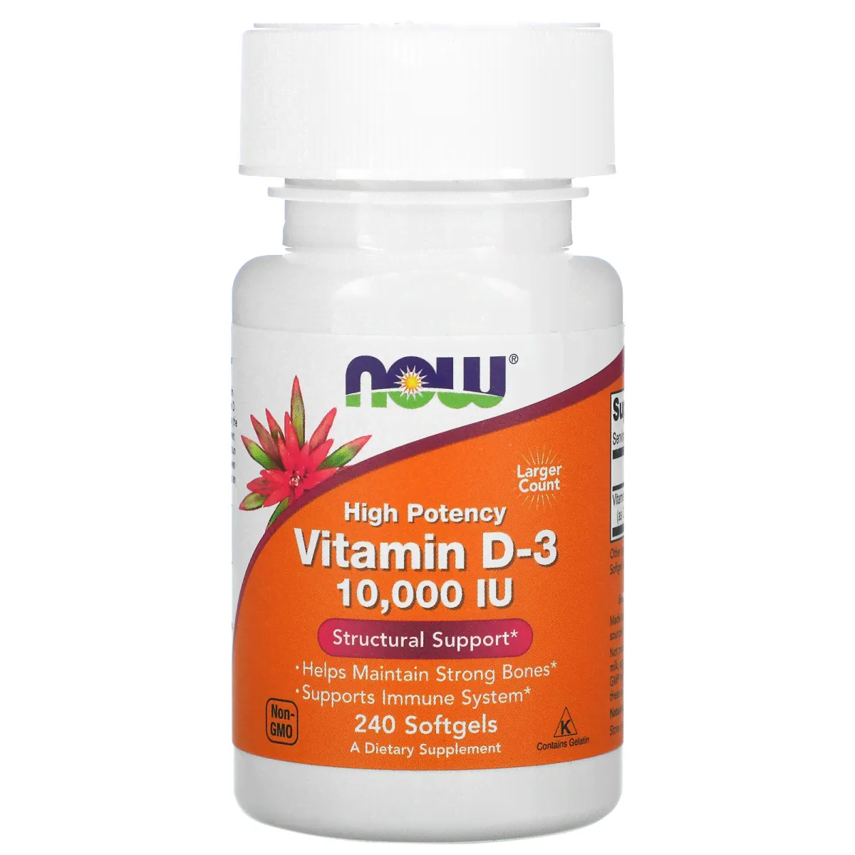 NOW Vitamin D3-10000 (240 капс.)