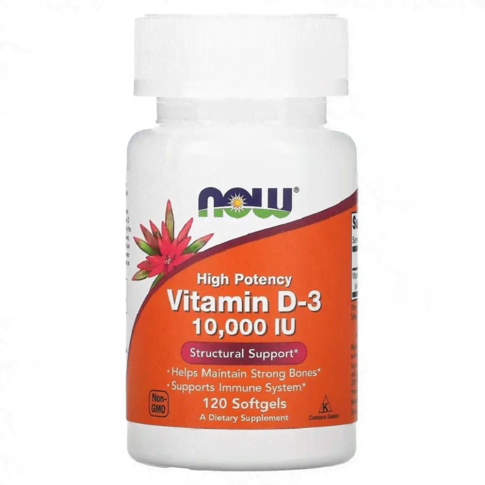 NOW Vitamin D3 10000IU 120softgels-0
