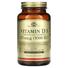 Витамин Д3 Solgar Vitamin D3, 5000 IU, 240 растительных капсул
