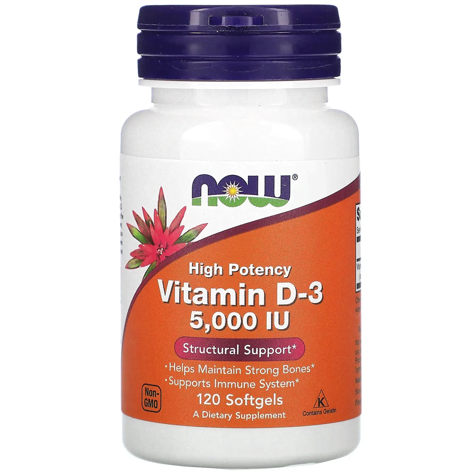 NOW Vitamin D3 5000 120 капсул-0