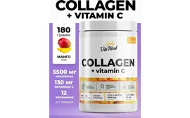 Коллаген порошок с витамином С VitaMeal Collagen + Vitamin C, 180 грамм, Манго