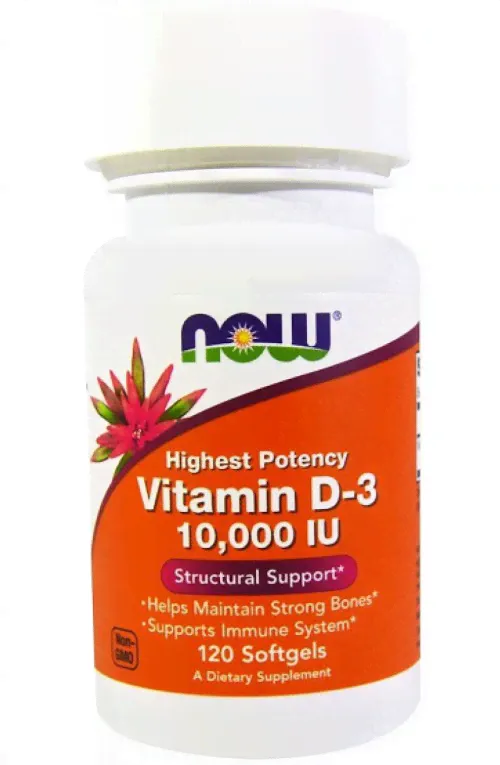 NOW Vitamin D3 10000ME 120 softgels-0