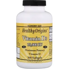 Healthy Origins Vitamin D3 10000IU 360 softgels
