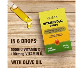 Orzax Vitamin D3 + K2 5000iu 20ml