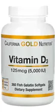 California Gold Nutrition Vitamin D3 5000IU (360softgels)
