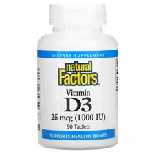 Витамин Д3 Natural Factors Vitamin D3, 1000 IU, 90 таблеток