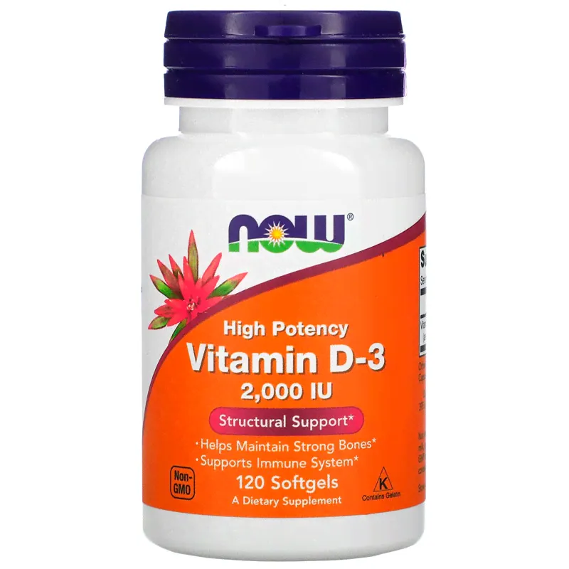 NOW Vitamin D3-2000 (120 капс.)