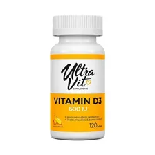 Витамин Д3 600 МЕ в капсуле UltraVit/VPLAB Vitamin D3, 120 капсул