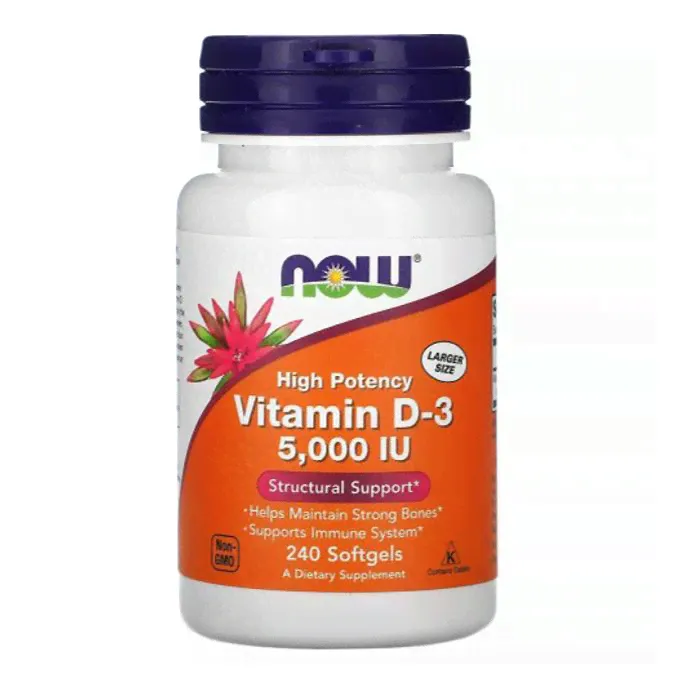 Now Vitamin D3 капсулы 5000 МЕ 240 шт-0
