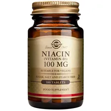 Solgar Niacin (Vitamin B3) 100mg 100 tabs
