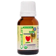 ChildLife Liquid Vitamin D3 Organic, Органический витамин D3 для детей 6.25 мл