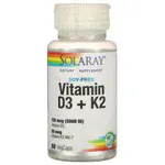 Капсулы Solaray Vitamin D3 + K2, 120 шт.