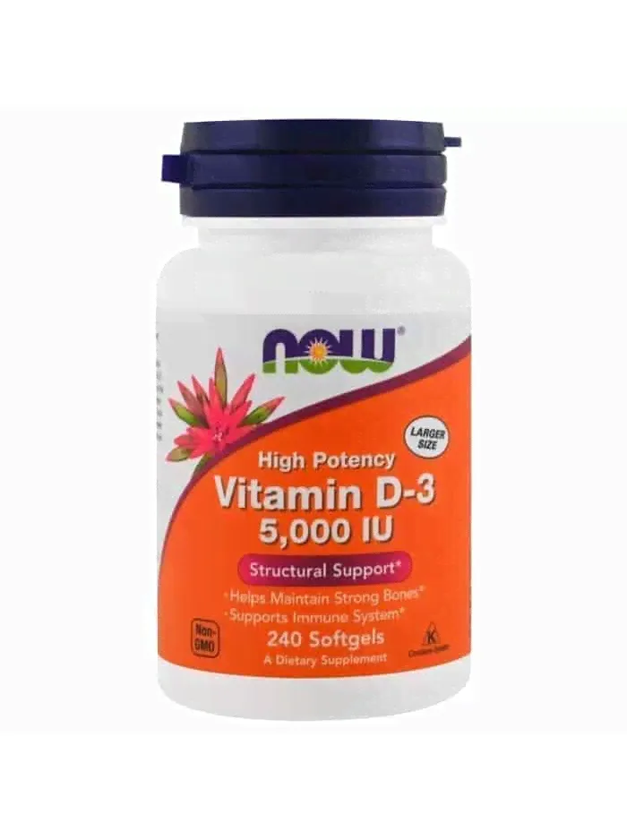 NOW Vitamin D3 5000 me 240 капсул