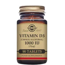 Solgar Vitamin D3 (Cholecalciferol) 1000 IU (25µg) Tablets - Pack of 90